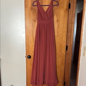 Azazie Bridesmaid Rust Dress